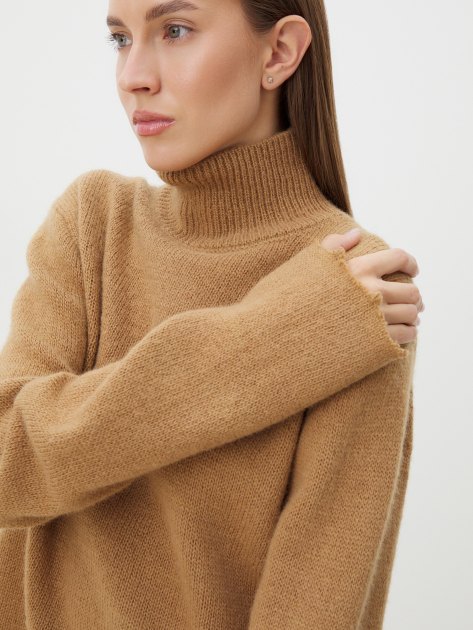 Женский свитер MAISON DAVID, Артикул 2024-014, бежево-коричневый | 4309730. Ракурс 3