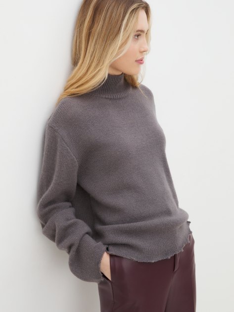 Женский свитер MAISON DAVID, Артикул 2024-014, коричнево-серый | 4309744. Ракурс 5