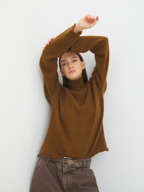 Женский свитер MAISON DAVID, Артикул 2024-014, оранжево-коричневый | 4309751. Ракурс 5