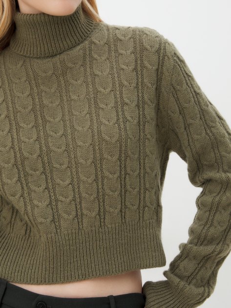 Женский свитер MAISON DAVID, Артикул 2024-006, коричневато-зеленый | 4309927. Ракурс 3