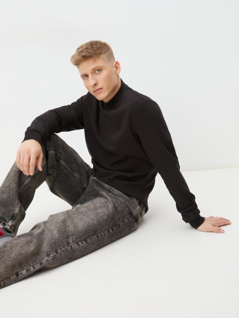 Мужской лонгслив MAISON DAVID, Артикул MLW24-77M, черный | 4311060. Ракурс 5