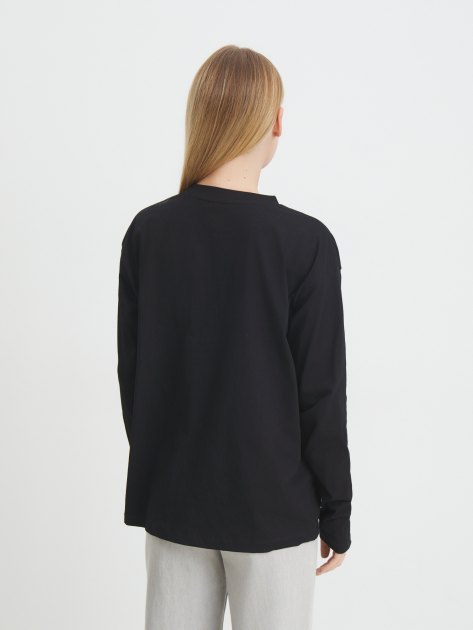 Женский лонгслив MAISON DAVID, Артикул T-001W, черный | 4311132. Ракурс 4