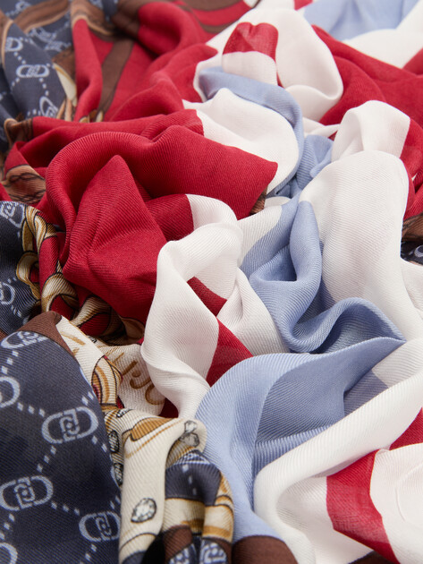 Женский платок 120x120 см. LIU∙JO FOULARD MANHATTAN 120X120, Артикул 2A5053, красный | 4311181. Ракурс 2