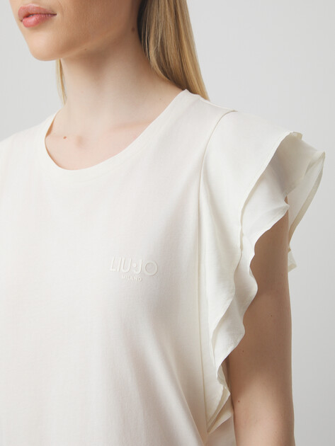 Женская футболка LIU∙JO, Артикул TA5178, молочно-белый | 4312956. Ракурс 3