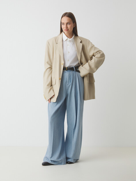 Женские широкие джинсы  LIU∙JO, Артикул UA5123, голубой | 4313134. Ракурс 2