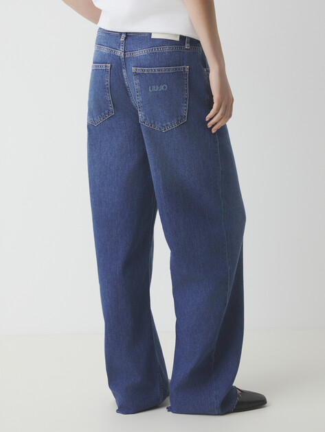 Женские широкие джинсы  LIU∙JO PANT BONE WIDE LEG REG.W, Артикул UA5170, синий | 4313233. Ракурс 4