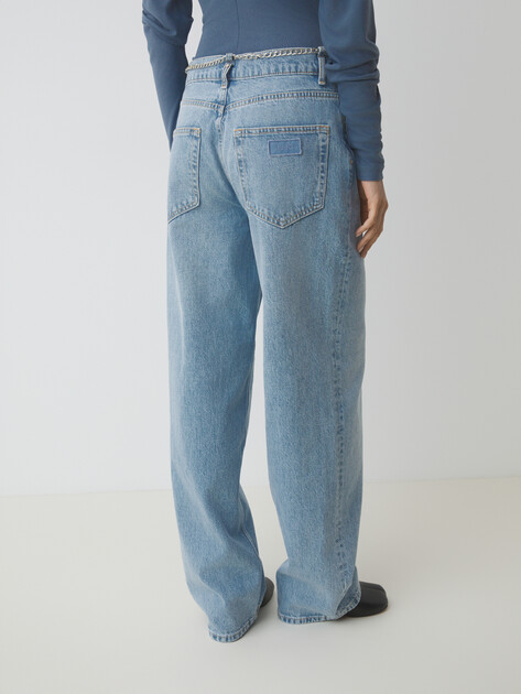 Женские прямые джинсы  LIU∙JO PANT.STRAIGHT COLOR, Артикул UA5186, голубой | 4313245. Ракурс 4