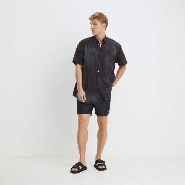 Мужские купальные шорты CALVIN KLEIN MEDIUM DOUBLE WB, Артикул KM0KM00815, черный | 4315341. Ракурс 5