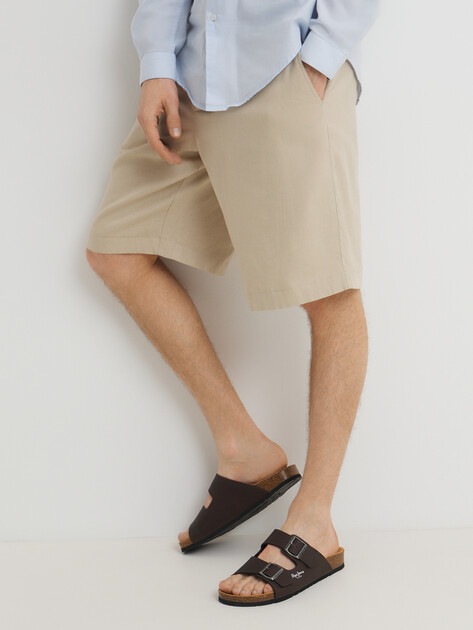 Мужские шлепанцы PEPE JEANS BIO M DOUBLE KANSAS, Артикул PMS90108, темно-коричневый | 4315352. Ракурс 2