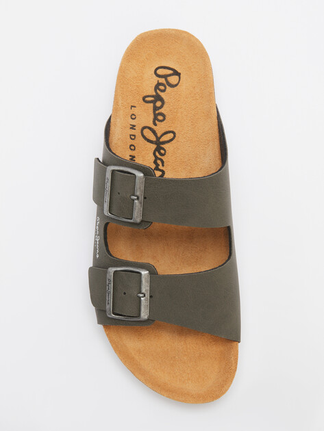 Мужские шлепанцы PEPE JEANS BIO M DOUBLE CHICAGO, Артикул PMS90110, серо-зеленый | 4315377. Ракурс 5