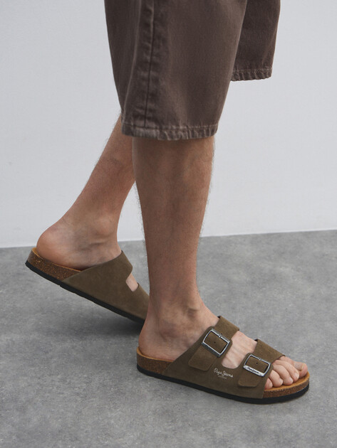 Мужские шлепанцы PEPE JEANS BIO SUEDE M, Артикул PMS90112, хаки | 4315394. Ракурс 6