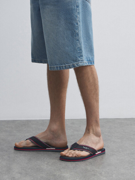 Мужские вьетнамки PEPE JEANS BARREL BRAND, Артикул PMS90122, темно-синий | 4315420. Ракурс 6