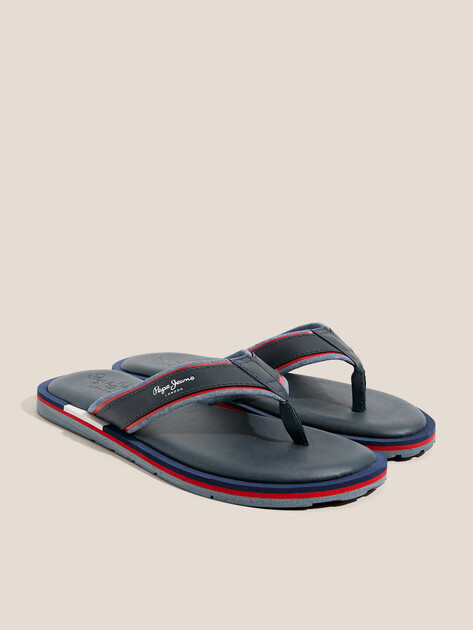 Мужские вьетнамки PEPE JEANS BARREL BRAND, Артикул PMS90122, темно-синий | 4315420. Ракурс 2