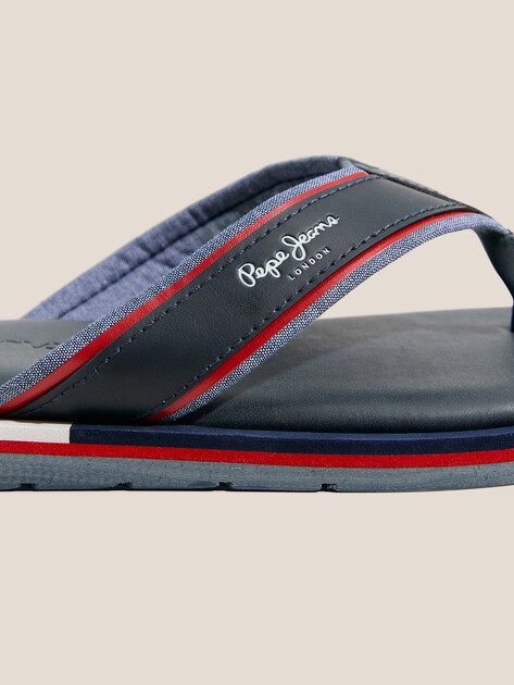 Мужские вьетнамки PEPE JEANS BARREL BRAND, Артикул PMS90122, темно-синий | 4315420. Ракурс 3