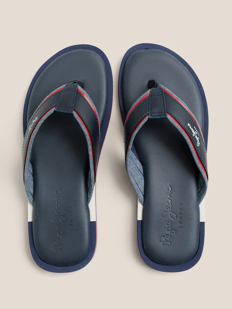 Мужские вьетнамки PEPE JEANS BARREL BRAND, Артикул PMS90122, темно-синий | 4315420. Ракурс 4