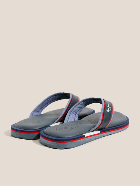 Мужские вьетнамки PEPE JEANS BARREL BRAND, Артикул PMS90122, темно-синий | 4315420. Ракурс 5