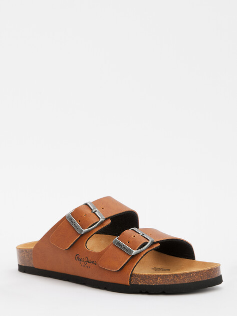 Женские шлепанцы PEPE JEANS OBAN CLASSIC 1 W, Артикул PLS90637, светло-коричневый | 4315608. Ракурс 3