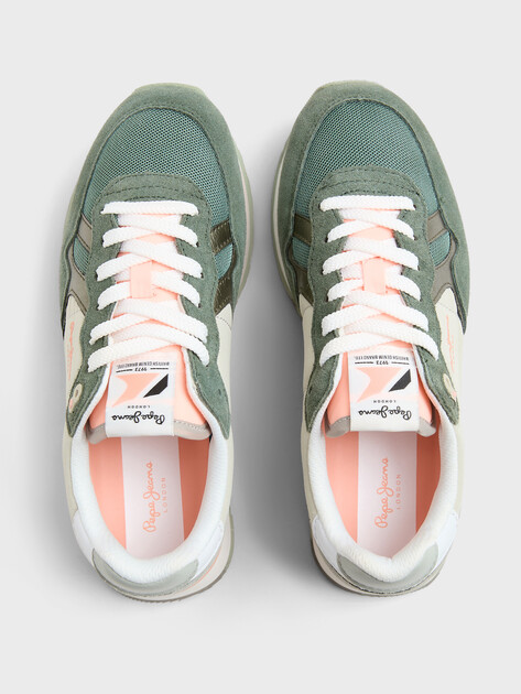 Женские кроссовки PEPE JEANS BRIT CAMP W, Артикул PLS40038, зеленый | 4315864. Ракурс 4