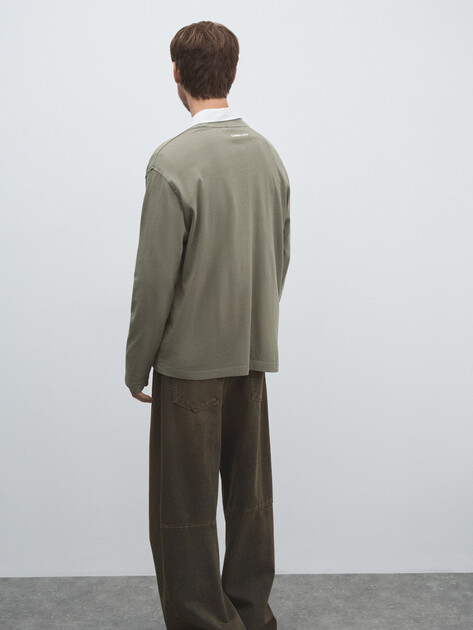 Мужской лонгслив PEPE JEANS PAUL, Артикул PM509772, зеленый | 4316298. Ракурс 4 Мужской лонгслив PEPE JEANS PAUL, Артикул PM509772, зеленый | 4316298. Ракурс 4