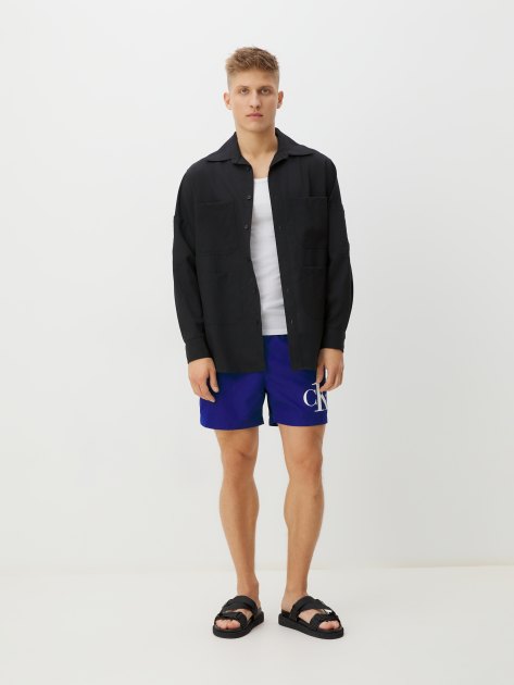 Мужские купальные шорты CALVIN KLEIN MEDIUM DRAWSTRING, Артикул KM0KM00708, синий | 4319311. Ракурс 2