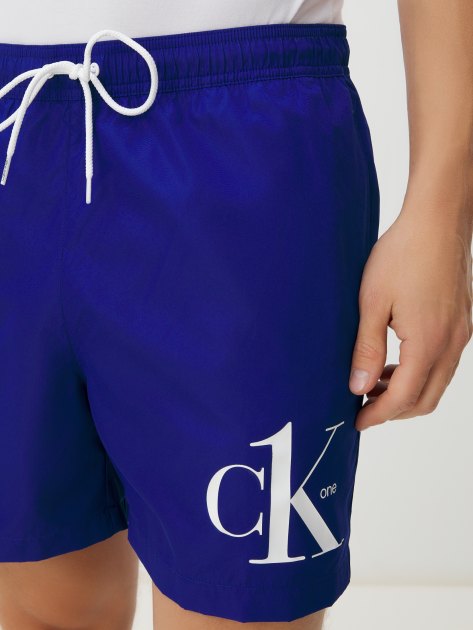 Мужские купальные шорты CALVIN KLEIN MEDIUM DRAWSTRING, Артикул KM0KM00708, синий | 4319311. Ракурс 3