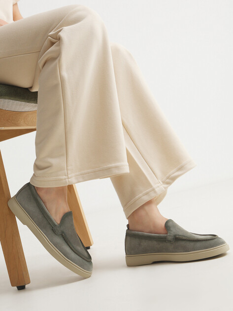 Женские лоферы OFFICINE CREATIVE, Артикул BONES/101, серо-зеленый | 4323045. Ракурс 2