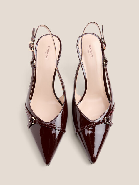 Женские туфли с открытой пяткой (слинг-бэк) TENDANCE, Артикул RL766-1, винный | 4343356. Ракурс 4
