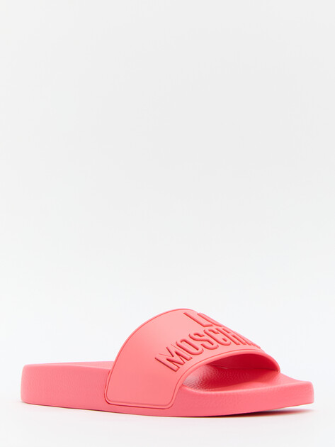 Женские сланцы LOVE MOSCHINO POOL SLIDE, Артикул JA28052G, коралловый | 4348069. Ракурс 3