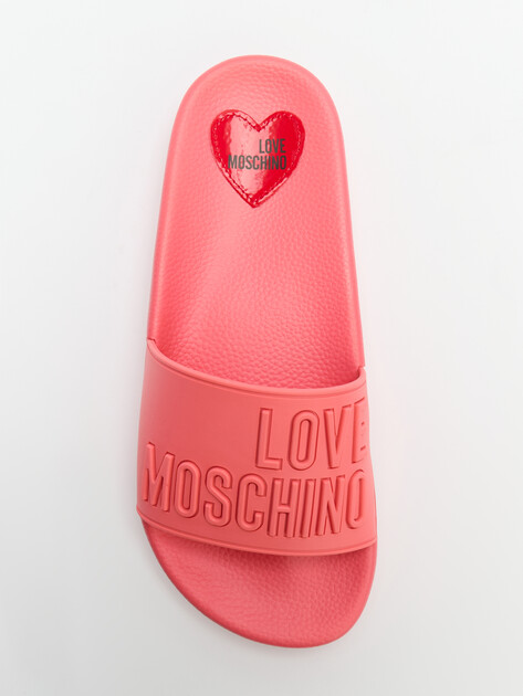 Женские сланцы LOVE MOSCHINO POOL SLIDE, Артикул JA28052G, коралловый | 4348069. Ракурс 5