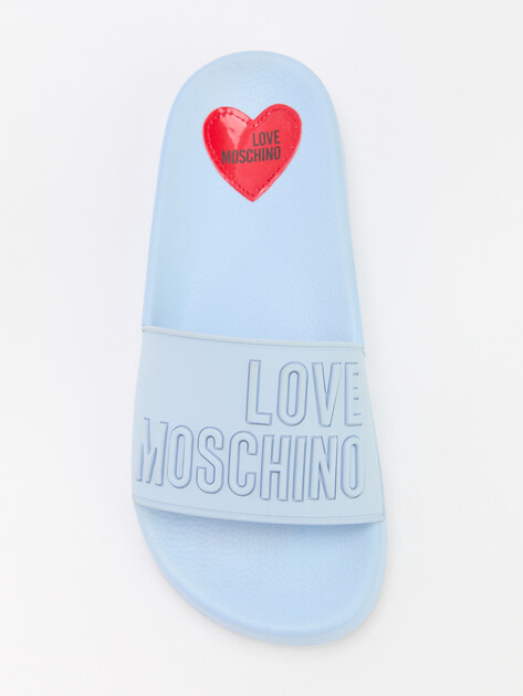Женские сланцы LOVE MOSCHINO POOL SLIDE, Артикул JA28052G, небесно-голубой | 4348077. Ракурс 5