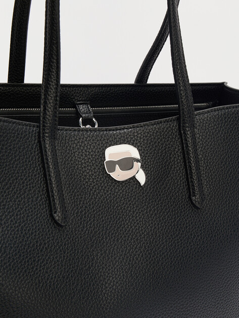 Женский тоут KARL LAGERFELD ikon pebble lg tote, Артикул A1W30496, черный | 4349573. Ракурс 3