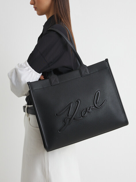 Женский тоут KARL LAGERFELD k/skuare lg tote grainy, Артикул A1W30041, черный | 4352122. Ракурс 2