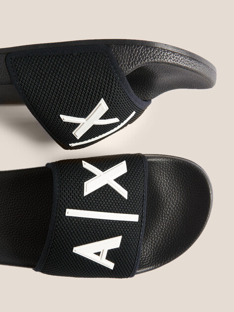 Мужские шлепанцы ARMANI EXCHANGE MYKONOS, Артикул XUP001, темно-синий | 4352833. Ракурс 5