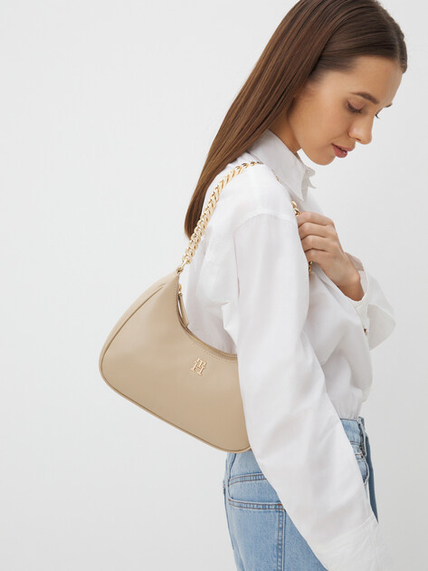 Женская сумка  TOMMY HILFIGER TH REFINED CHAIN CROSSOVER, Артикул AW0AW16438, бежевый | 4357336. Ракурс 6