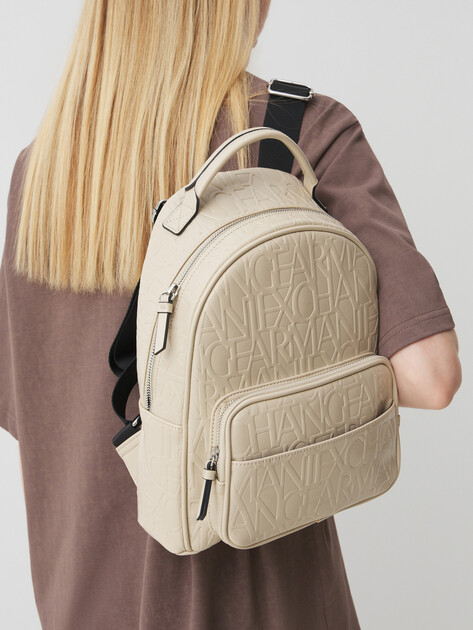 Женский рюкзак ARMANI EXCHANGE LIZ, Артикул 942805, серо-бежевый | 4361543. Ракурс 2