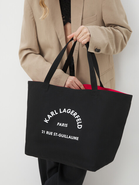 Женский шоппер KARL LAGERFELD k/rsg canvas shopper, Артикул A1W50006, черный | 4361855. Ракурс 2
