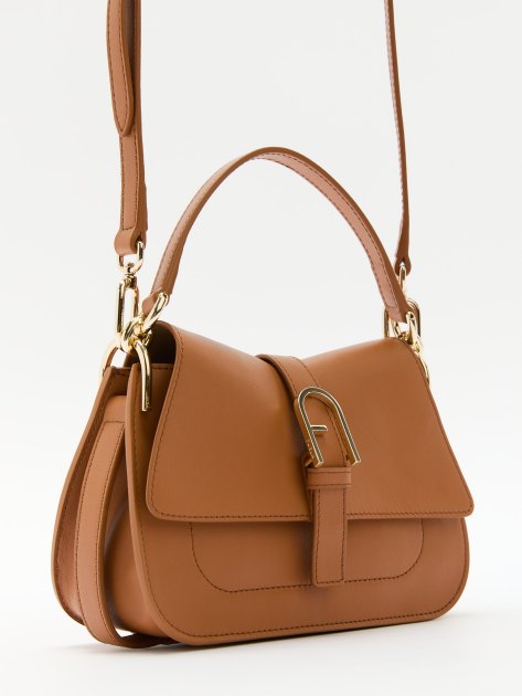 Женская сумка  FURLA, Артикул FURLA FLOW MINI TOP HANDLE, карамельный | 4363791. Ракурс 3