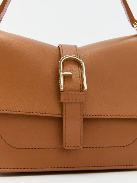 Женская сумка  FURLA, Артикул FURLA FLOW MINI TOP HANDLE, карамельный | 4363791. Ракурс 4