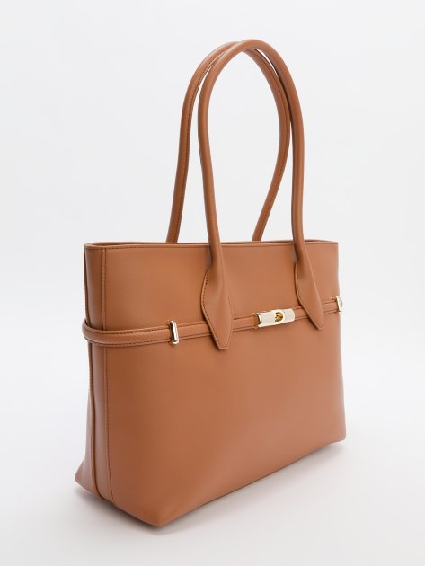 Женский тоут FURLA, Артикул FURLA GOCCIA L TOTE, карамельный | 4363965. Ракурс 3