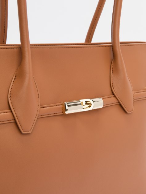 Женский тоут FURLA, Артикул FURLA GOCCIA L TOTE, карамельный | 4363965. Ракурс 4