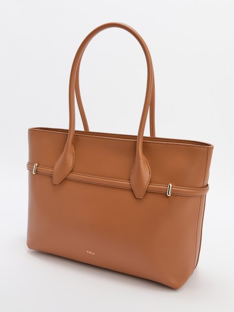 Женский тоут FURLA, Артикул FURLA GOCCIA L TOTE, карамельный | 4363965. Ракурс 5