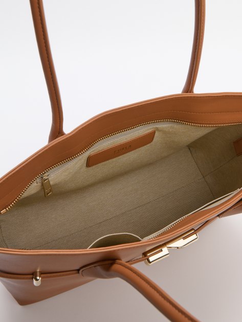 Женский тоут FURLA, Артикул FURLA GOCCIA L TOTE, карамельный | 4363965. Ракурс 6