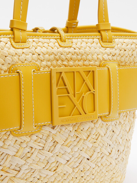 Сумка летняя с ручками ARMANI EXCHANGE SUSIE, Артикул XW000322, желтый | 4368302. Ракурс 3 Сумка летняя с ручками ARMANI EXCHANGE SUSIE, Артикул XW000322, желтый | 4368302. Ракурс 3