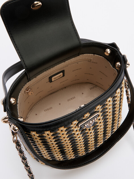 Сумка летняя с ручками GUESS ATALIA, Артикул HWWG9647030, черный | 4370825. Ракурс 5