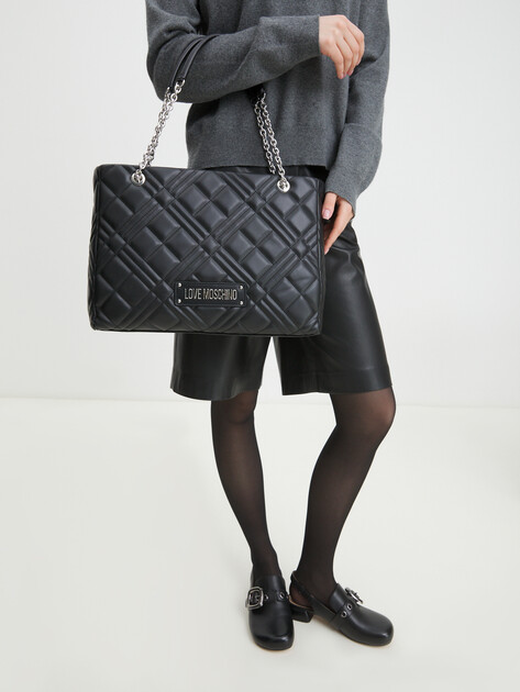 Женская сумка  LOVE MOSCHINO QUILTED BAG, Артикул JC4145PP SS25, черный | 4377206. Ракурс 2
