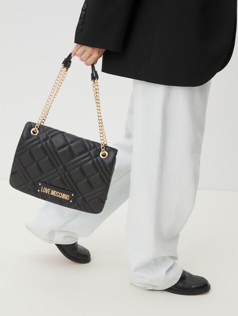Женская сумка  LOVE MOSCHINO QUILTED BAG, Артикул JC4153PP SS25, черный | 4377220. Ракурс 2