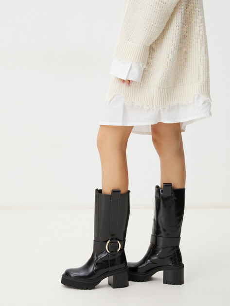 Женские полусапоги SEE by CHLOE, Артикул SB43005A, черный | 4378687. Ракурс 2 Женские полусапоги SEE by CHLOE, Артикул SB43005A, черный | 4378687. Ракурс 2