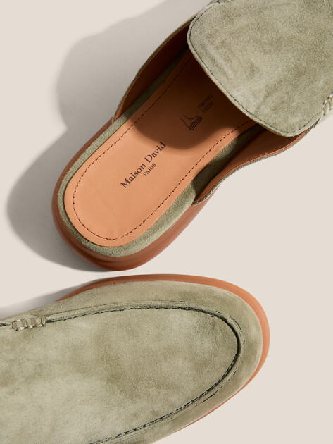 Мюли MAISON DAVID, Артикул TM3289D-1, серо-зеленый | 4390864. Ракурс 4