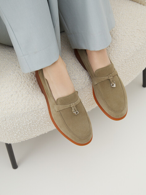 Женские лоферы MAISON DAVID, Артикул TM3269D-2, серовато-зеленый | 4392017. Ракурс 2