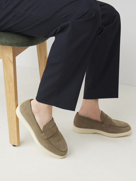 Мужские лоферы MAISON DAVID, Артикул HB-202401, светлый хаки | 4399946. Ракурс 2